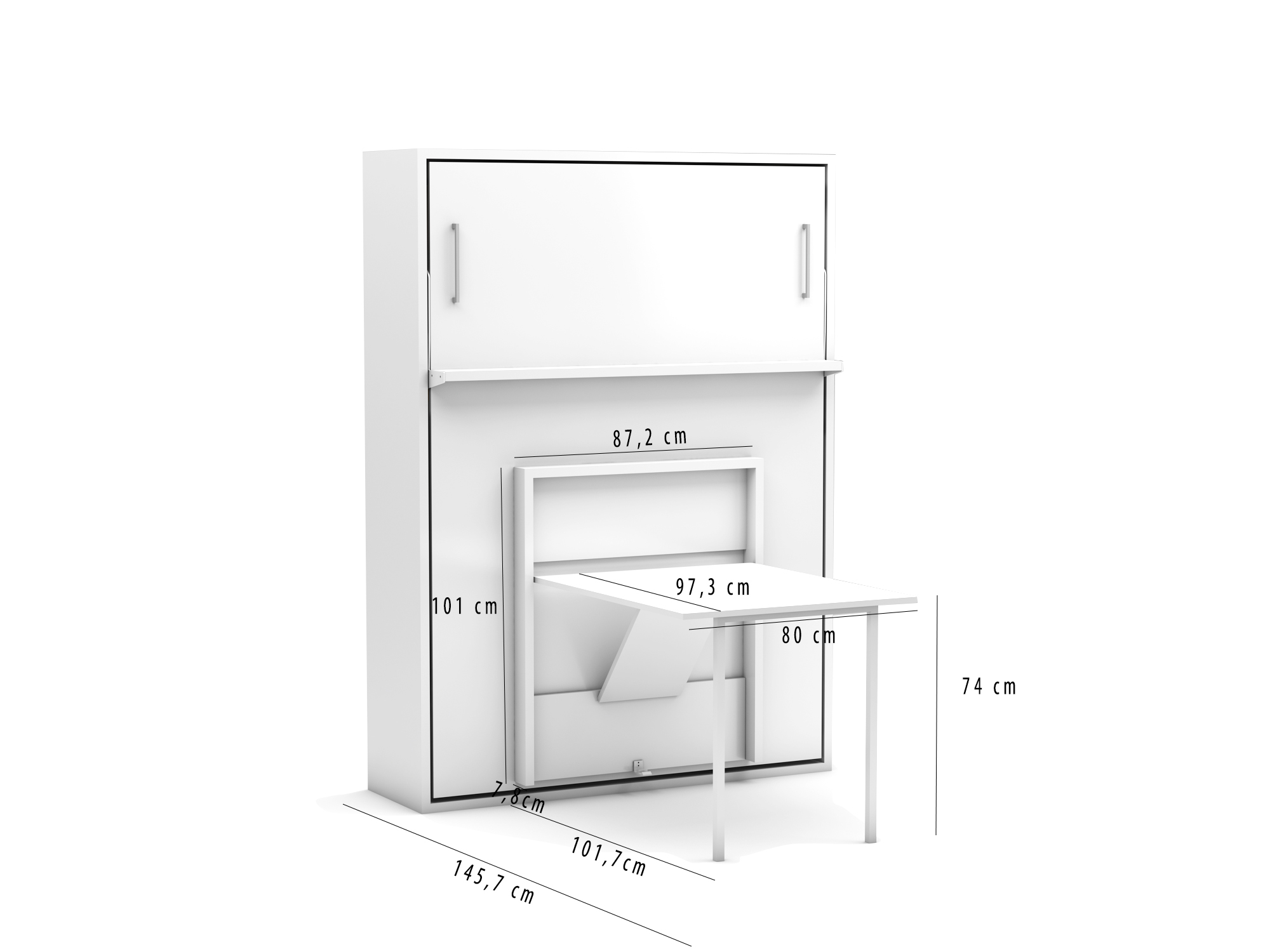 Multimo Loft Schrankbett mit Klapptisch 140 x 190 cm