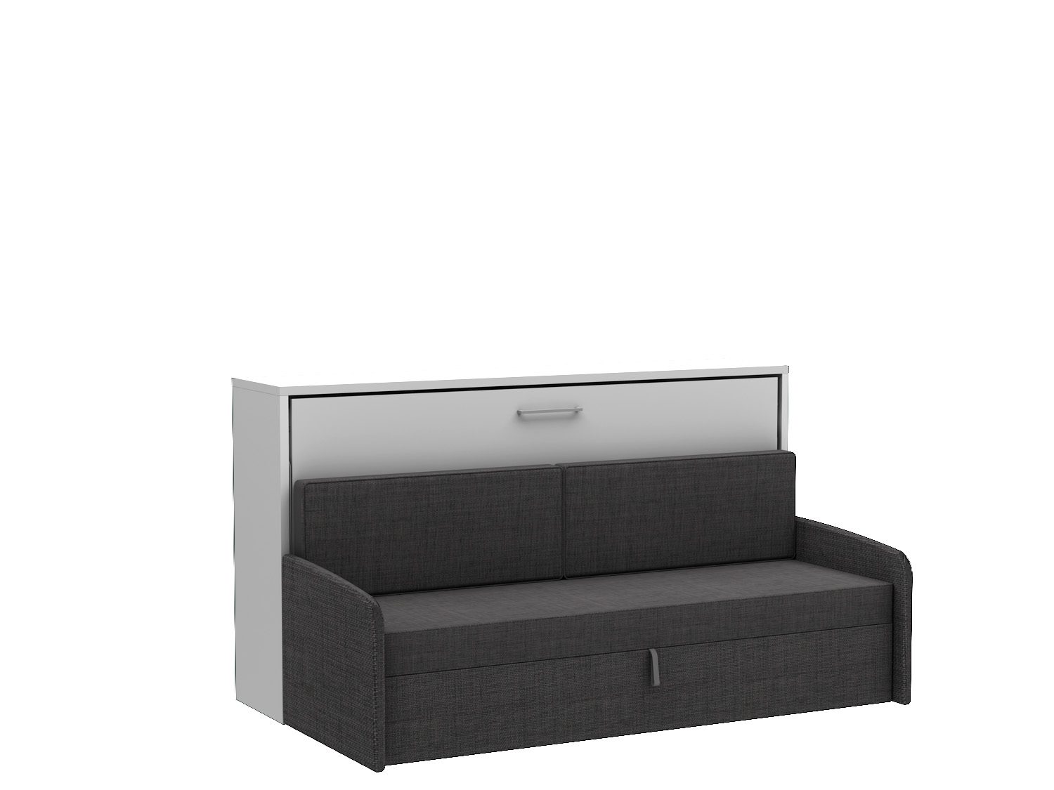 Multimo LIFE Schrankbett mit Sofa, 90x190 cm, inkl. Lattenrost und Regale